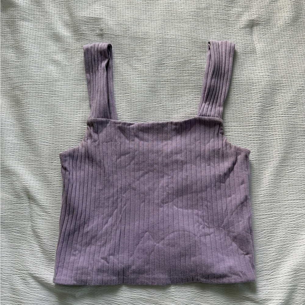 American Eagle Ribbed Lilac Top